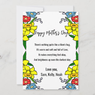 Happy Mother's Day floral framed heartfelt message Holiday Card