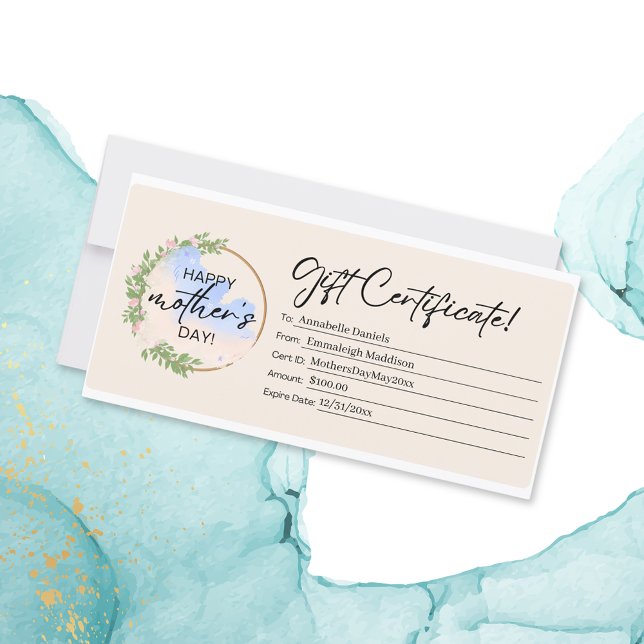 Happy Mother's Day Floral Gift Certificate (Creator Uploaded)