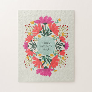Happy mother's day floral jigsaw puzzle