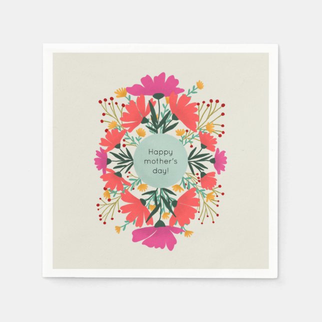 Happy mother's day floral napkin (Front)