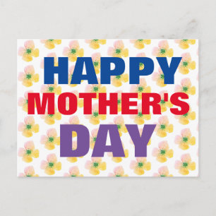 Happy Mother's Day Floral Pattern Postcard