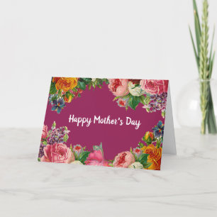 Happy Mother's Day Floral Rose Bouquet Card