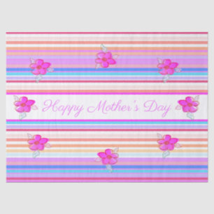 Happy Mothers Day Floral Stripe Tissue Paper