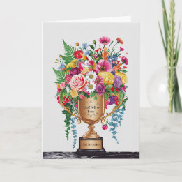 Happy Mother's Day Floral Trophy Customisable Card