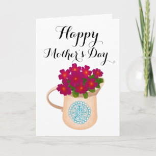 Happy Mother's Day Floral Watering Can Card