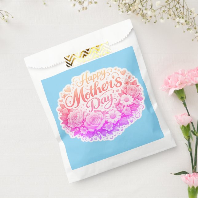 Happy Mother's Day floral wreath glue party Favour Bag (Sealed)