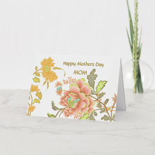 Happy Mothers Day Florals Personalised Foil Foil Holiday Card