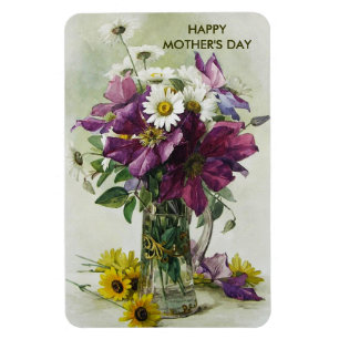 Happy Mother's Day Flower Painting Fine Art Gift Magnet