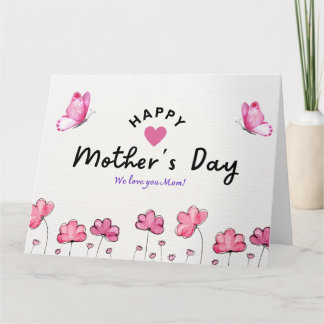 Happy Mother's Day | Flowers and butterfly Card