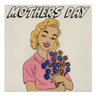 Happy mothers Day Flowers Poster