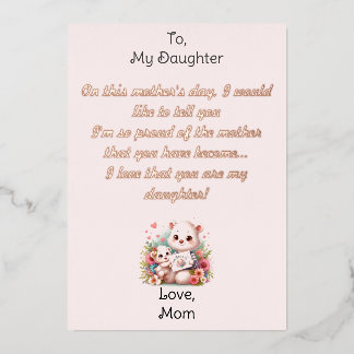 Happy Mothers Day Foil Holiday Card