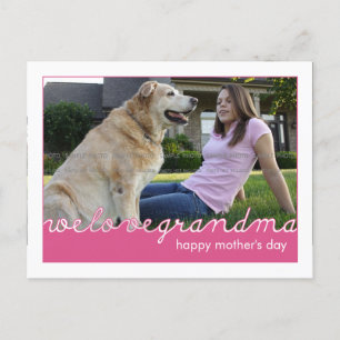 Happy Mothers Day for Grandma Purple White Photo Postcard