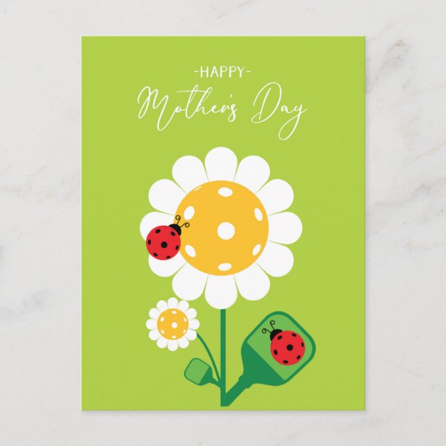 Happy Mother's Day for Pickleball Mum, cute Postcard (Front)