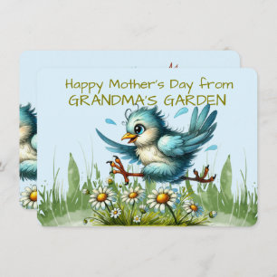 Happy Mother's Day from GRANDMA'S GARDEN Funny Bir Holiday Card