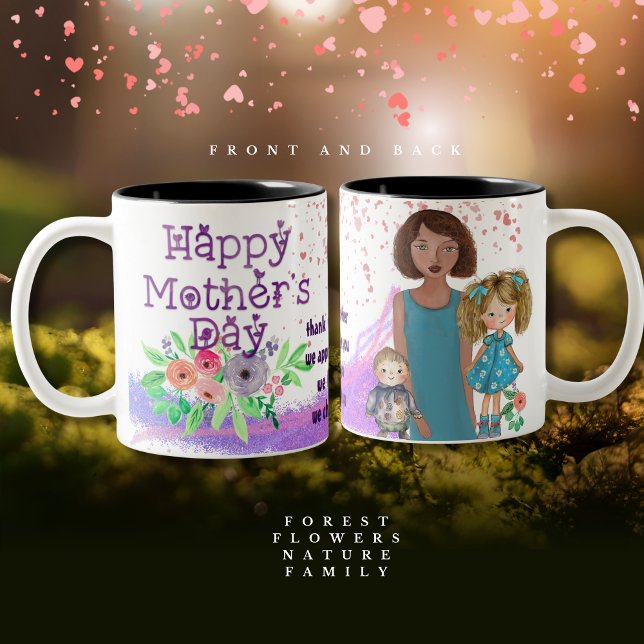 HAPPY MOTHER'S DAY from kids Two-Tone Coffee Mug (HAPPY MOTHER'S DAY from kids Two-Tone Coffee Mug)