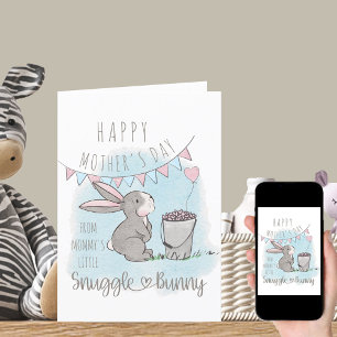 Happy Mothers Day from Little Snuggle Bunny Blue Holiday Card