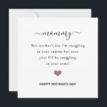happy mother's day from the bump heart glitter card<br><div class="desc">minimalist sentimental card for the pregnant mother on mother's day featuring a sweet and funny message from the bump and rose gold glitter heart</div>