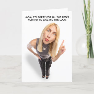 Happy Mothers Day Funny Mum Giving The Angry Look  Holiday Card