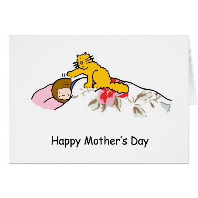 Happy Mothers Day Ginger Cat Humour (Front Horizontal)