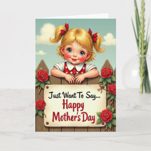 Happy Mothers Day Girl Scene Card