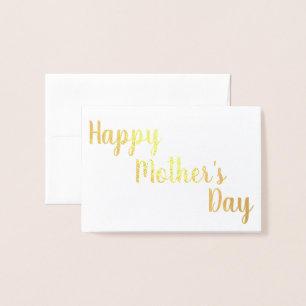 Happy Mother's Day Gold Foil Script Elegant Card