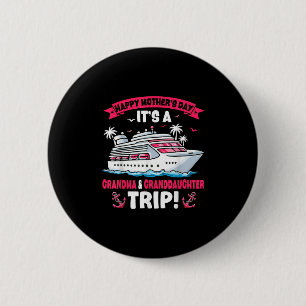 Happy Mothers Day Grandma Granddaughter Funny Trip 6 Cm Round Badge