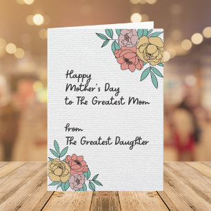 Happy Mothers Day Great Mum Floral Pastel Flowers Card
