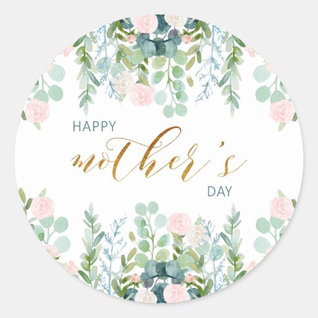 Happy Mother's Day Greenery Sticker (Front)