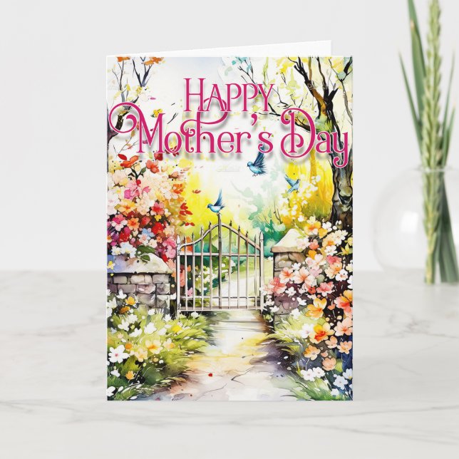 Happy Mother's Day Greeting Card - Pretty Garden (Front)