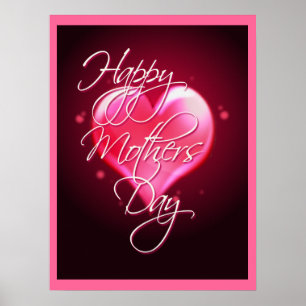 HAPPY MOTHER'S DAY HEART/border by SHARON SHARPE Poster