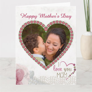 Happy Mother's Day Heart Personalised Card