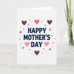 Happy Mothers Day Hearts Art Card