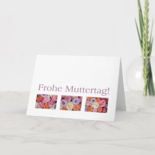 Happy Mother's Day in German, mixed pastel roses Card