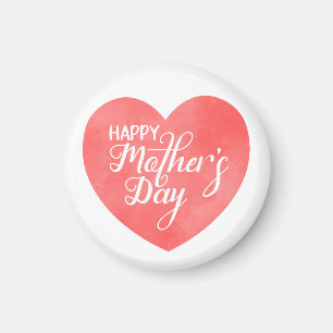 Happy mother's day in pink heart magnet