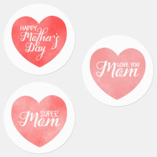 Happy mother's day in pink heart, mum love