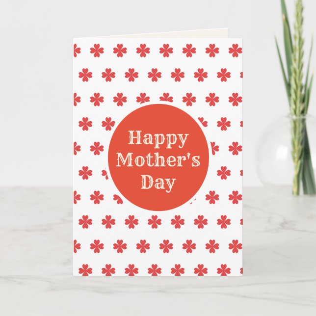 Happy Mother's Day in Red & White Card (Front)