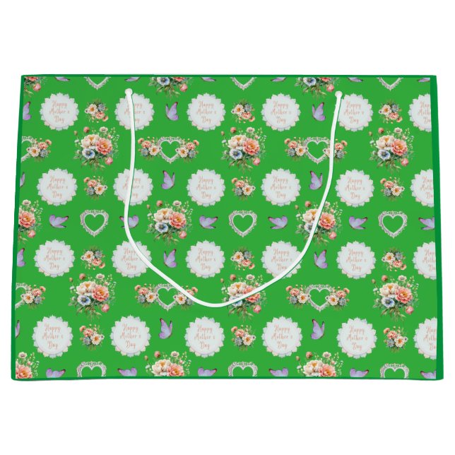 Happy Mother's Day, Irish Green! Large Gift Bag (Front)