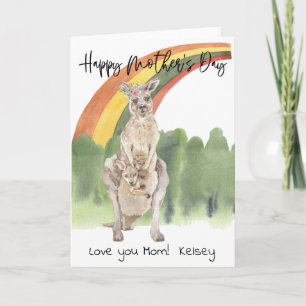 Happy Mother's Day Kangaroo Mum and Baby  Card