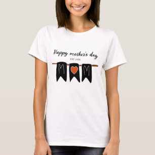 Happy mother's day l Modern Heart l Mum l Black T-Shirt
