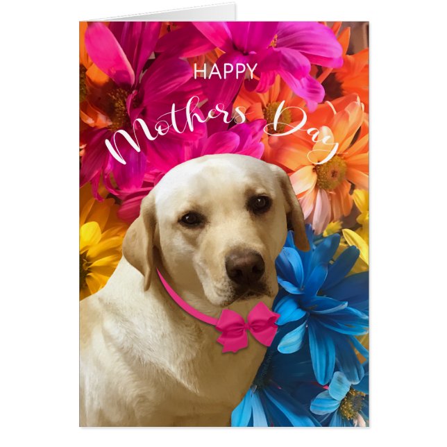 Happy Mothers Day, Labrador, Pet Dog Lover Card  (Front)