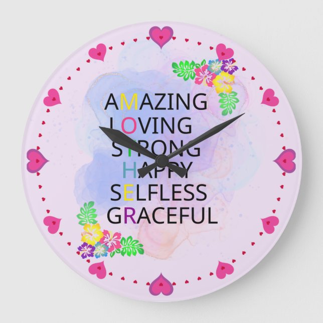 Happy Mother's Day   Large Clock (Front)