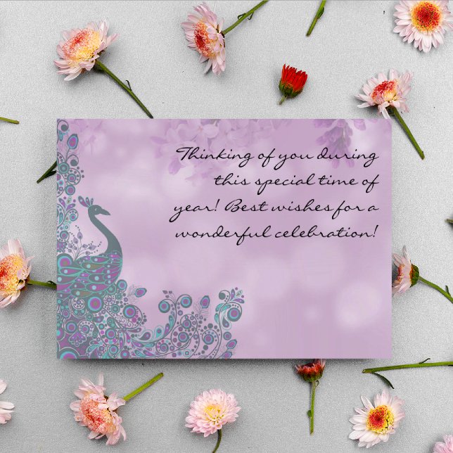 Happy Mother's Day, Lavender Peacock Design, Holiday Card (Creator Uploaded)