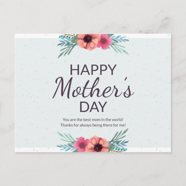 HAPPY MOTHER'S DAY LETTERING POSTCARD (Front)