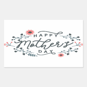 happy-mothers-day-lettering rectangular sticker