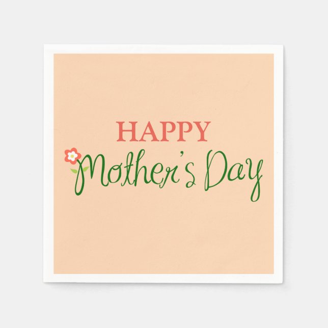 Happy Mother's Day Light Apricot Napkin (Front)