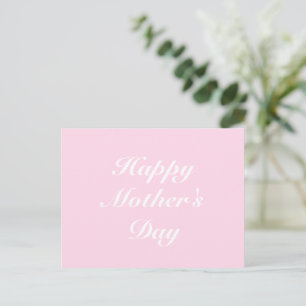 Happy Mother's Day light pink script elegant chic Postcard