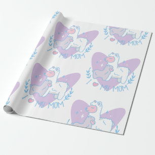 happy mothers day llama baby wrapping paper