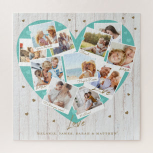 Happy Mother's Day Love Heart Shape Photo Collage Jigsaw Puzzle