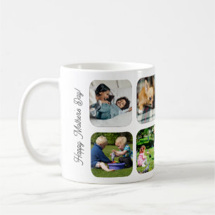 Happy Mothers Day love you mom photo collage white Coffee Mug