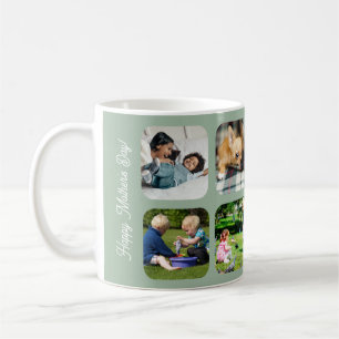 Happy Mothers Day love you mum photo collage green Coffee Mug